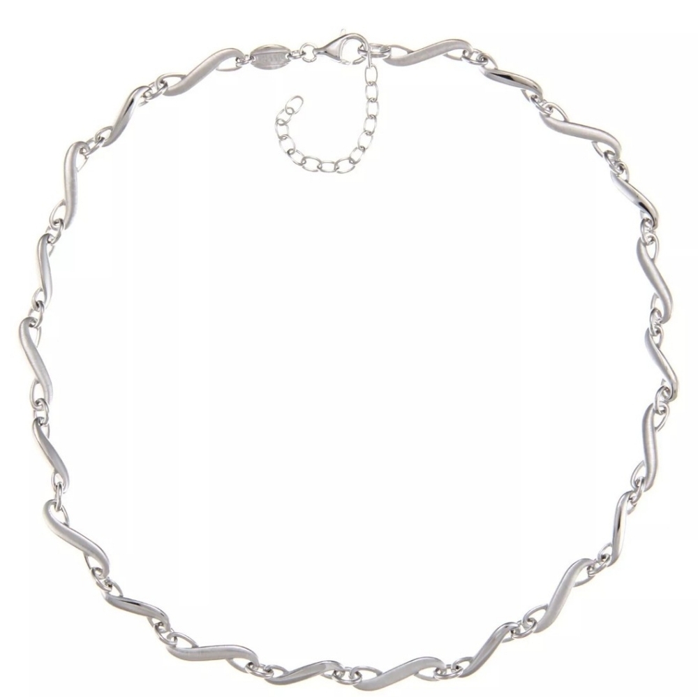 Fossil .925 Sterling Silver & CZ Necklace 17.5" jewelry $125 MSRP NEW JF15427040 - Picture 1 of 5